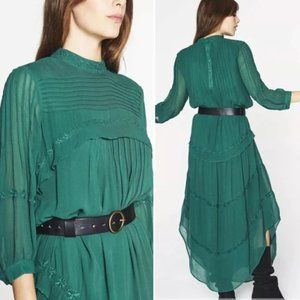 BA&SH Prune Midi Dress Green 1